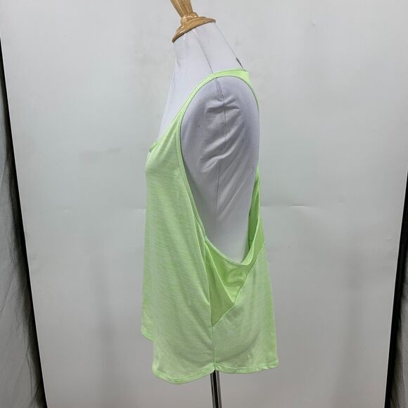 Under Armour Tech Vent Tank Women Large Lime Twist Racerback Lightweight Stretch - Picture 6 of 14